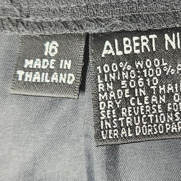 Albert NiponTwo Piece Wool Black Suit Set With Maxi Dress 41Inches Long Size 16 - Picture 10 of 16